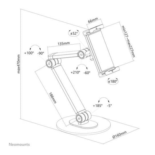 Neomounts ds15-550bl1 supporto per tablet 4.7-12.9\ - universale