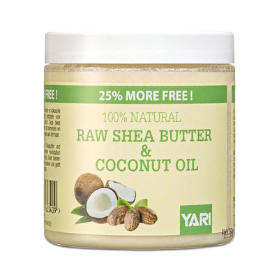 YARI 100% NATURAL RAW SHEA BUTTER & COCONUT OIL 250ML PER CAPELLI E PELLI