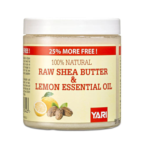 YARI 100% NATURAL RAW SHEA BUTTER & LEMON ESSENTIAL OIL 250ML PER CAPELLI E PELLI