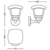 CREEK - Applique per esterno a parete H20cm Nero Philips
