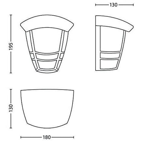 CREEK-Applique per esterno in metallo H19,5cm Bianco Philips