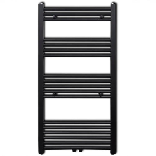 Radiatore Centrale Portasciugamano Dritto Nero 600 X 1160 mm