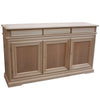 MOBILI 2G - Credenza 3 porte 3 cassetti Legno grezzo 180x48x100 (3074)