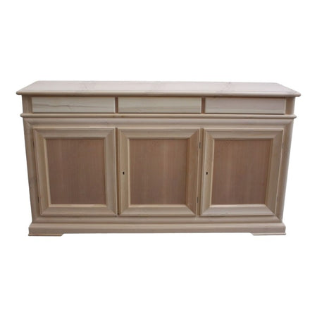 MOBILI 2G - Credenza 3 porte 3 cassetti Legno grezzo 180x48x100 (3074)