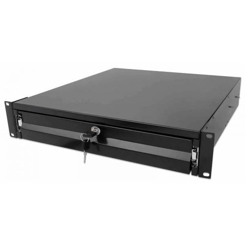 Intellinet 19quot; Cassetto portaoggetti, 2U, con serratura, profondità 466 mm, Nero - Cassetto portaoggetti rack - Nero, RAL 9005 - 2U - 48,3 cm (19)
