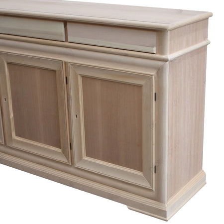 MOBILI 2G - Credenza 3 porte 3 cassetti Legno grezzo 180x48x100 (3074)