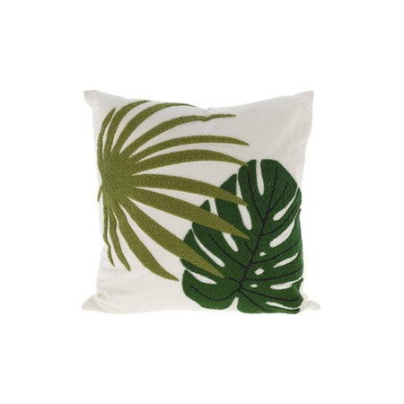 Cuscino con foglie decorative ricamate 45 x 45 cm