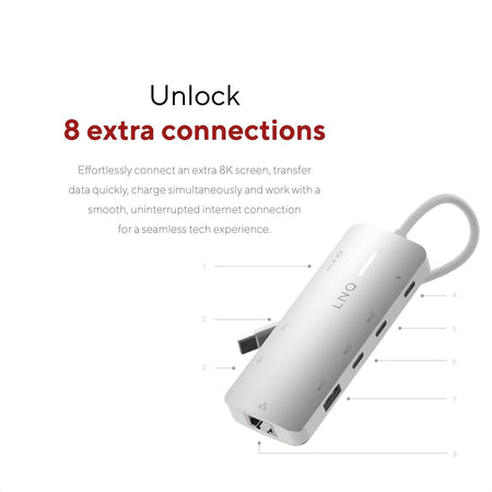 Hub USB Linq Byelements LQ49081PS Bianco Grigio