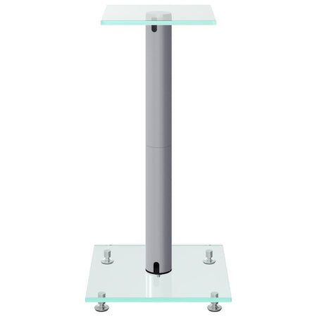 Pedane Casse 2pz Argento Vetro Temperato Design A 1 Pilastro