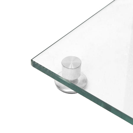 Pedane Casse 2pz Argento Vetro Temperato Design A 1 Pilastro