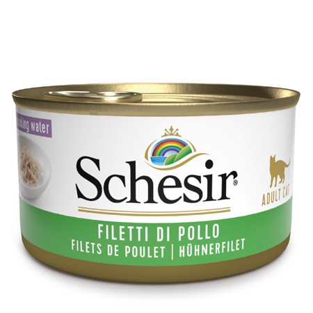 Schesir Filetti di Pollo in Brodo Scatoletta per Gatti Adulti 85gr