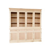 Cristalliera 4 porte 4 cassetti Legno grezzo 205x42x205