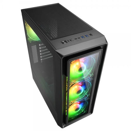 SHARKOON CASE TK4 RGB 7 SLOT ESPANSIONE, PANNELLO FRONTALE VETRO TEMPERATO, 3 PORTE, 3XUSB2.0/3.0, I