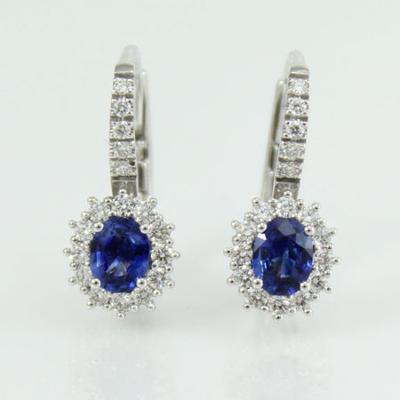 Orecchini donna in oro bianco con zaffiri e diamanti Mirco