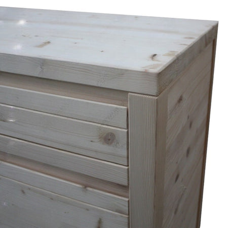 MOBILI 2G - Credenza 2 porte 2 cassetti Legno massello di abete grezzo 104x50x95 (3312)