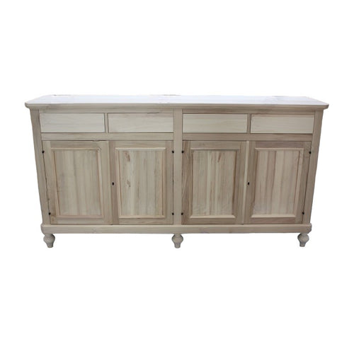 MOBILI 2G - Credenza 4 porte 4 cassetti Legno grezzo 198x50x107 (1620)