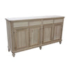 MOBILI 2G - Credenza 4 porte 4 cassetti Legno grezzo 198x50x107 (1620)