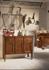 MOBILI 2G - Credenza 3 porte 3 cassetti Legno grezzo 105x42x82 (963)