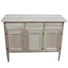 MOBILI 2G - Credenza 3 porte 3 cassetti Legno grezzo 105x42x82 (963)