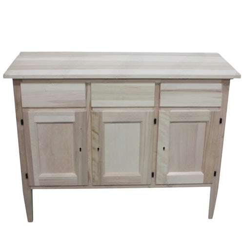 MOBILI 2G - Credenza 3 porte 3 cassetti Legno grezzo 105x42x82 (963)