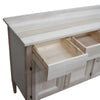 MOBILI 2G - Credenza 3 porte 3 cassetti Legno grezzo 105x42x82 (963)