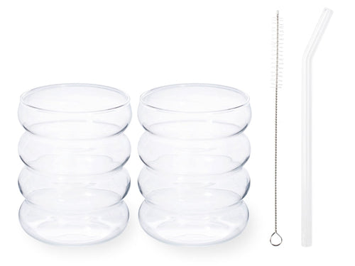 H&H Set 2 Bicchieri + 2 cannucce Matcha Tea 350 cc