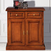 MOBILI 2G - Credenza madia classica 2 porte 2 cassetti Legno tinta noce 82x41x84 (205)