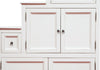 Biscottini Mobile Cassettiera Scala Country Legno Massello Tiglio Bianco Antico 140x42x142