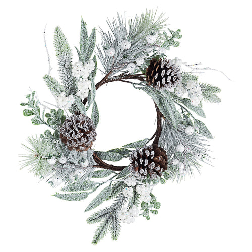 Ghirlanda di natale corona innevata Johann con bacche pigne decorazione natalizia Ø 35 cm