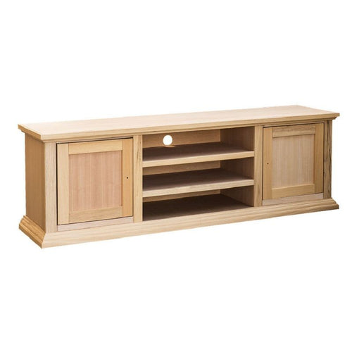 MOBILI 2G - Porta tv 2 porte 3 vani a giorno Legno grezzo 160x45x56