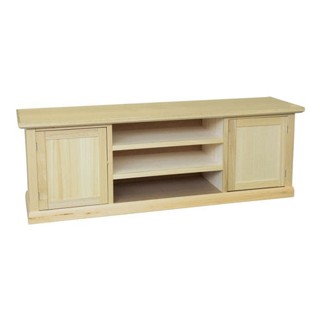 MOBILI 2G - Porta tv 2 porte 3 vani a giorno Legno grezzo 160x45x56