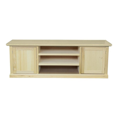 MOBILI 2G - Porta tv 2 porte 3 vani a giorno Legno grezzo 160x45x56