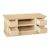 MOBILI 2G - Porta tv 4 cassetti 2 vani a giorno Legno grezzo 120x50x53