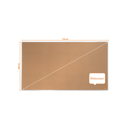 Nobo 1915414 bacheca per annunci Bacheca fissa Marrone Sughero (Nobo 1915414 Impression Pro 710x400mm Widescreen Cork Notice Board)