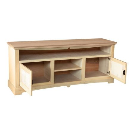 MOBILI 2G - Porta tv 2 porte 3 vani a giorno Legno grezzo 170x46x69