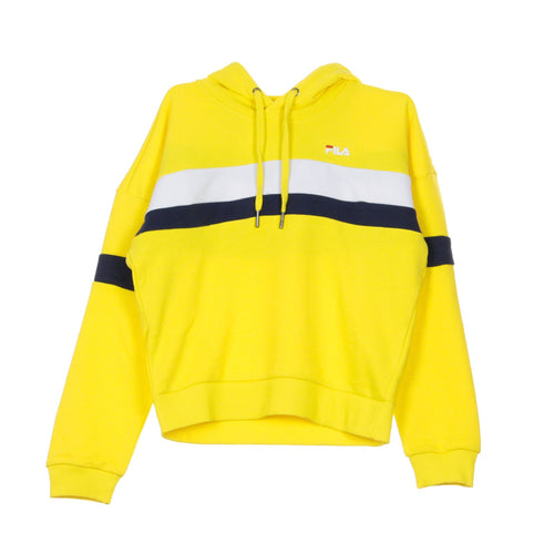 FILA Felpa Leggera Cappuccio Corta Donna Ella Empire Yellow/bright White/black da donna