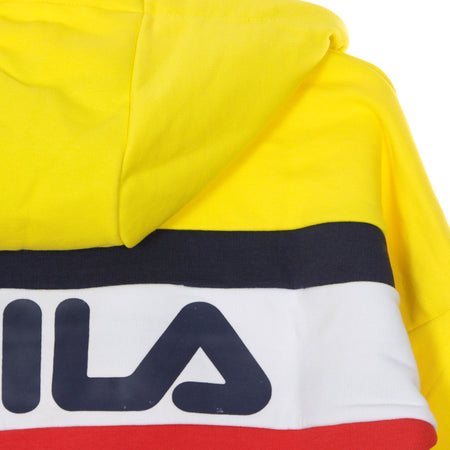 FILA Felpa Leggera Cappuccio Corta Donna Ella Empire Yellow/bright White/black da donna