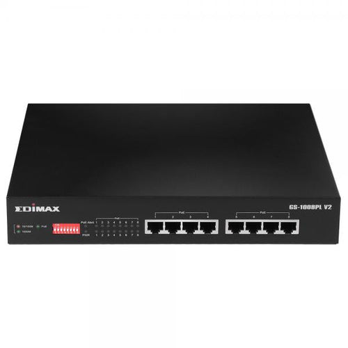 Switch PoE+ Gigabit Ethernet 8 Porte a Lungo Raggio con Switch DIP, GS-1008PL V2