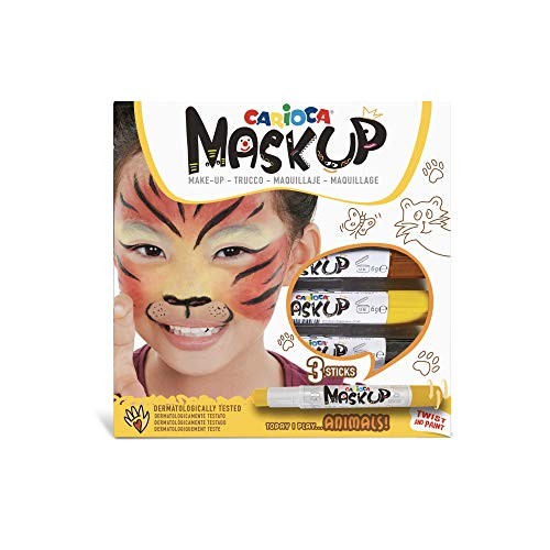 Carioca Mask Up Animals, Truccabimbi, 3 Colori e 2 Tutorial