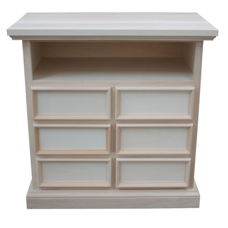 MOBILI 2G - Porta tv 6 cassetti 1 vano a giorno Legno grezzo 83x47x84 (715)