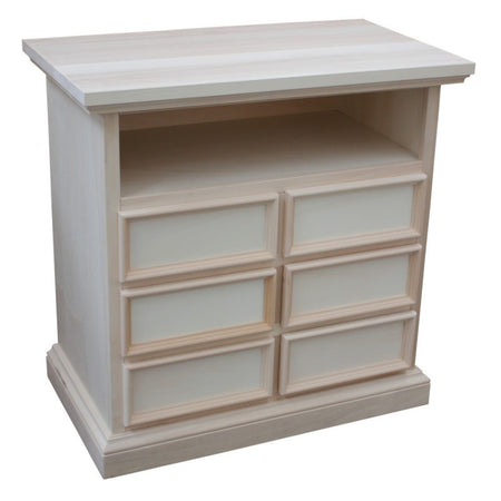 MOBILI 2G - Porta tv 6 cassetti 1 vano a giorno Legno grezzo 83x47x84 (715)