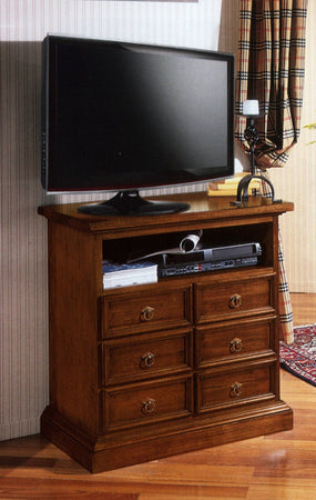 MOBILI 2G - Porta tv classico 6 cassetti 1 vano tinta noce 83x47x84 (715)
