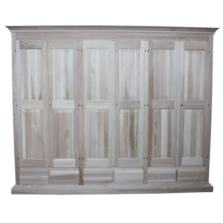 MOBILI 2G -  Armadio classico 6 porte 6 cassetti legno grezzo  300X61X240 (685)
