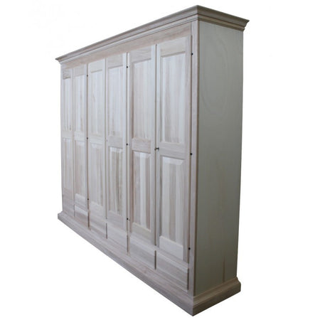MOBILI 2G -  Armadio classico 6 porte 6 cassetti legno grezzo  300X61X240 (685)