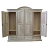 MOBILI 2G -  Armadio classico 4 porte 4 cassetti legno grezzo 234X60X230 (472)
