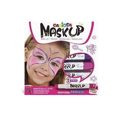 Carioca Mask Up Princess, Truccabimbi Kit per Bambine, 3 Colori e 2 Tutorial