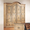 Armadio classico 4 porte avorio anticato filo azzurro legno  234X60X230 (1428)