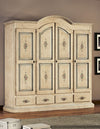 Armadio classico 4 porte avorio anticato filo azzurro legno  234X60X230 (1428)