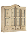 Armadio classico 4 porte avorio anticato filo azzurro legno  234X60X230 (1428)