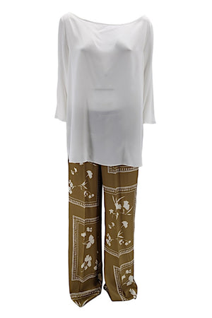 1-ONE Pantaloni Cammello/avorio da donna